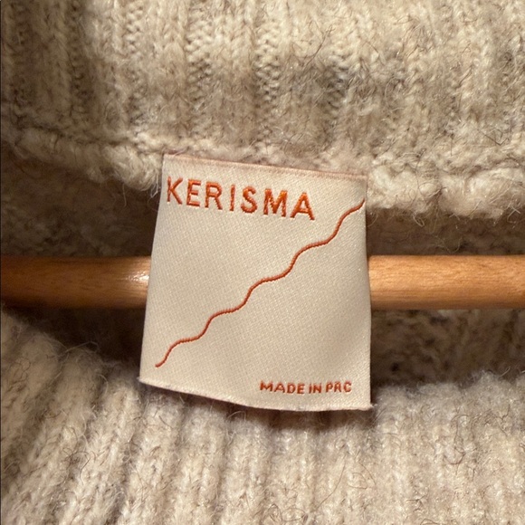 Oatmeal sleeveless knit turtleneck sweater - Picture 2 of 2